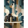 Casamance|Wallpaper abstract geometric canvas effect multicolor|Modern