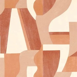Casamance|Wallpaper geometric orange artistic watercolor style|Wallpaper