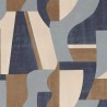 Casamance|Papier peint géométrique bleu style aquarelle contemporaine|Géométrique