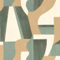 Casamance|Papel pintado geométrico verde con efecto acuarela|Abstracto