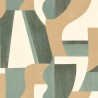 Casamance|Geometrische Tapete grün Aquarelleffekt|Abstrakt