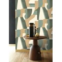Casamance|Wallpaper geometric green watercolor effect|Abstract