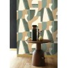 Casamance|Geometrische Tapete grün Aquarelleffekt|Abstrakt