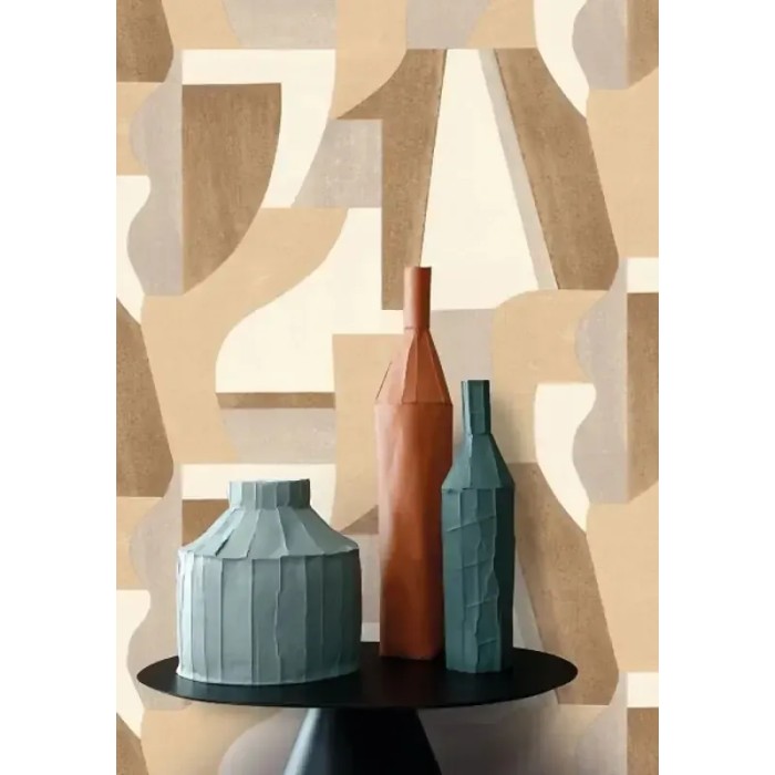 Casamance|Geometrische Tapete beige dekorativer Aquarellstil|Abstrakt