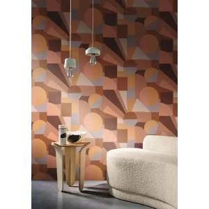 Papeldecor|Afrikanisches Landschaftsmuster Toile de Jouy Tapete mit textiler Optik|Tapeten 2