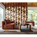 Casamance|Papier peint géométrique orange inspiré de Delaunay|Rétro