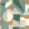 Casamance|Papier peint géométrique vert style Delaunay artistique|Abstrait