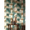 Casamance|Wallpaper geometric green artistic Delaunay style|Abstract