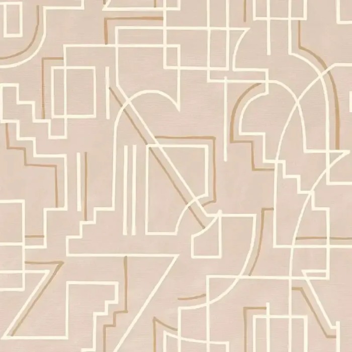 Casamance|Papel pintado geométrico beige líneas abstractas contemporáneas|Contemporáneo