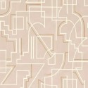 Casamance|Geometrische Tapete beige abstrakte zeitgenössische Linien|Zeitgenössisch