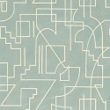 Casamance|Wallpaper geometric green abstract modern lines|Geometric