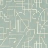 Casamance|Papier peint géométrique vert lignes abstraites style moderne|Géométrique