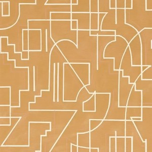 Casamance|Geometrische Tapete braun abstrakter Linienstil|Geometrisch