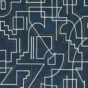 Casamance|Geometrische Tapete braun abstrakter Linienstil|Geometrisch