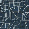 Casamance|Papier peint géométrique bleu lignes contemporaines|Contemporain