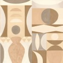 Casamance|Papel pintado geométrico beige inspirado en Auguste Herbín|Étnico