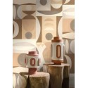 Casamance|Papel pintado geométrico beige inspirado en Auguste Herbín|Étnico