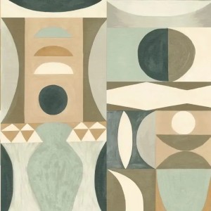 Casamance|Papier peint géométrique bleu inspiré d’Auguste Herbin|Ethnique