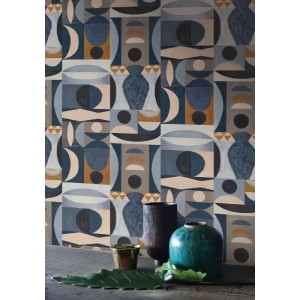 Casadeco|White Japanese-style wallpaper, crumpled paper origami effect|Wallpaper 2