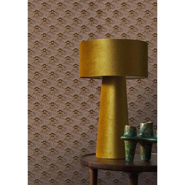 Casamance|Geometrische Tapete Fächer braun-gold|Art Deco