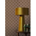 Casamance|Papier peint géométrique éventails brun et doré|Art Déco