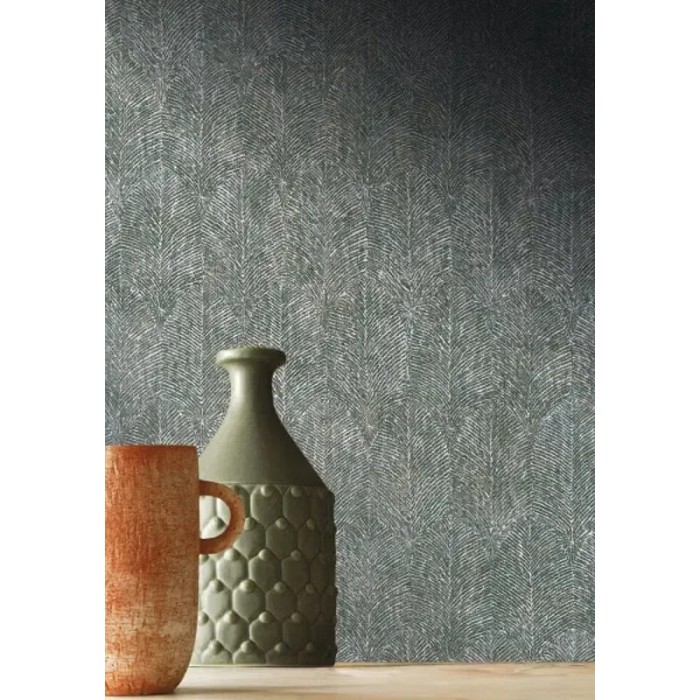 Casamance|Papel pintado hojas texturizadas verdes|Abstracto