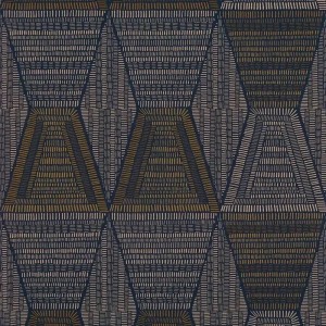 Casamance|Papier peint ethnique tribal africain brun taupe|Losanges