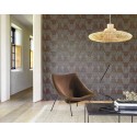 Casamance|Papier peint ethnique tribal africain noir terre cuite|Losanges