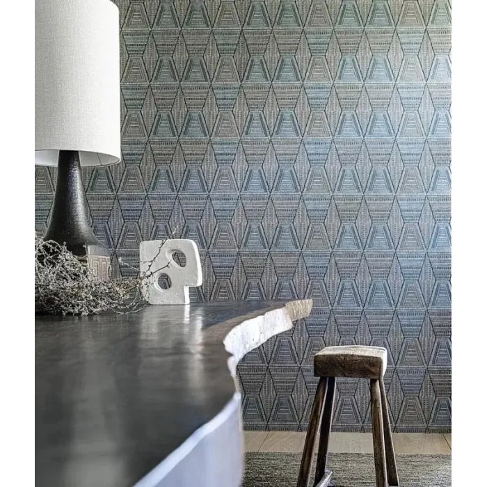 Papel pintado étnico tribal africano metalizado - Casamance Mirage 75274588