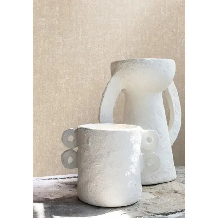 Casamance|Papier peint uni effet vieilli beige sable|Imitation Stuc
