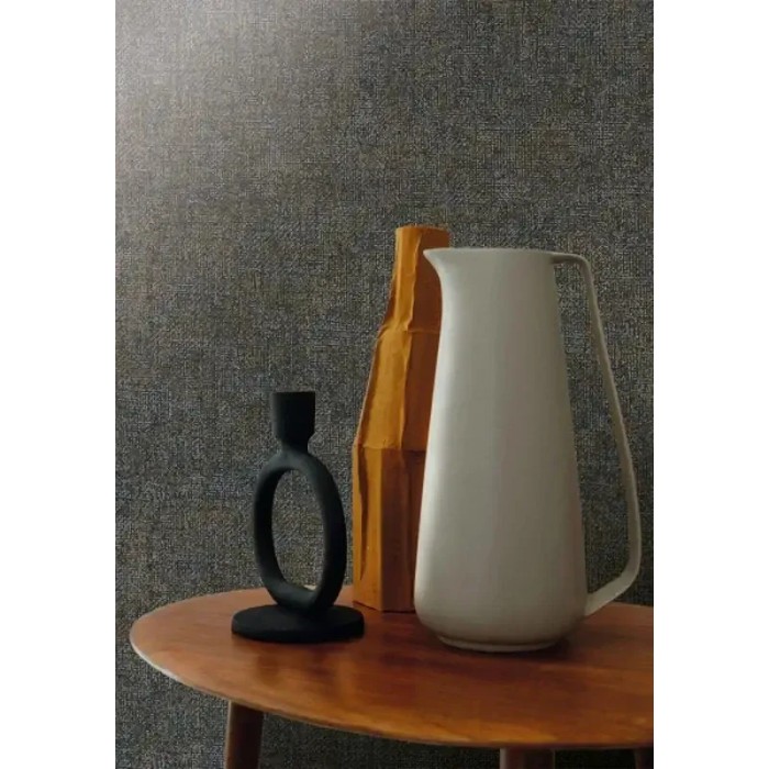 Casamance|Wallpaper plain distressed effect black and gold|Stucco Imitation