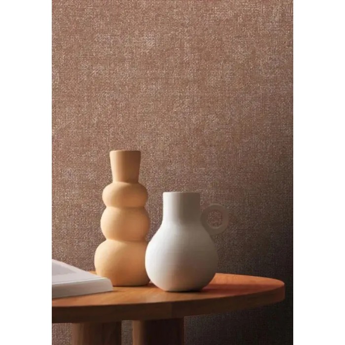 Casamance|Unifarbene Tapete Vintage-Effekt dunkelbraun|Stuckimitat