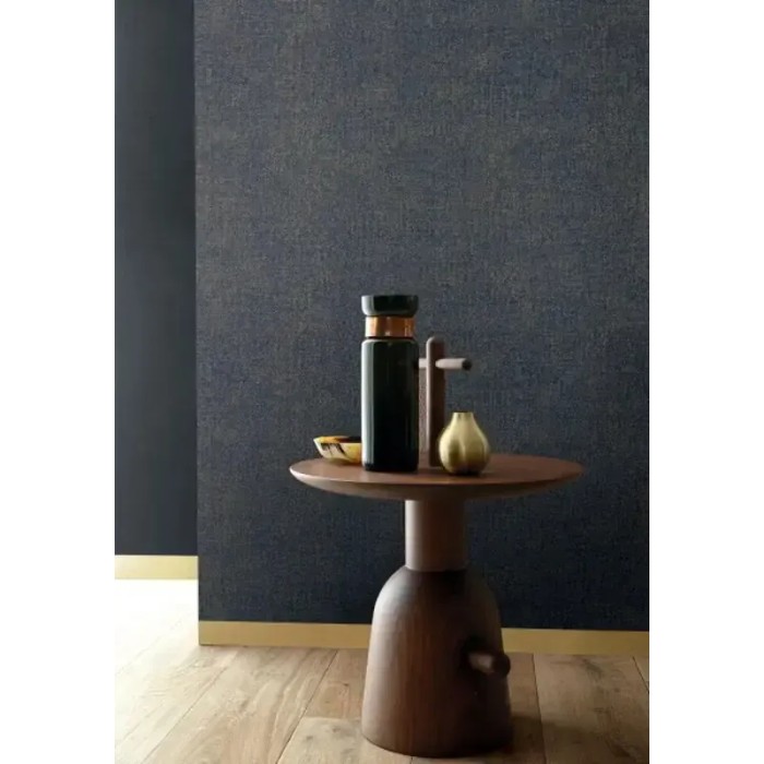 Casamance|Unifarbene Tapete Vintage-Effekt blau|Stuckimitat