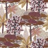 Casamance|Papier peint oasis floral moderne blanc rose et doré|Oriental
