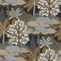 Casamance|Moderne Tapete Blumen Oasis schwarz-kupfer|Orientalisch