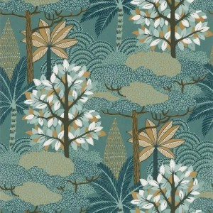Casadeco|Papel Pintado para dormitorio estilo oriental con flores japonesas|Flores Japonesas