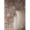 Casamance|Papier peint oasis floral moderne rose métallisé|Papier Peint