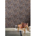 Casamance|Papier peint oasis floral moderne cuivre et bleu|Tropical