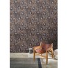 Casamance|Papier peint oasis floral moderne cuivre et bleu|Tropical