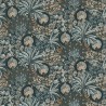 Casamance|Papier peint oasis floral moderne noir bleu et doré|Tropical