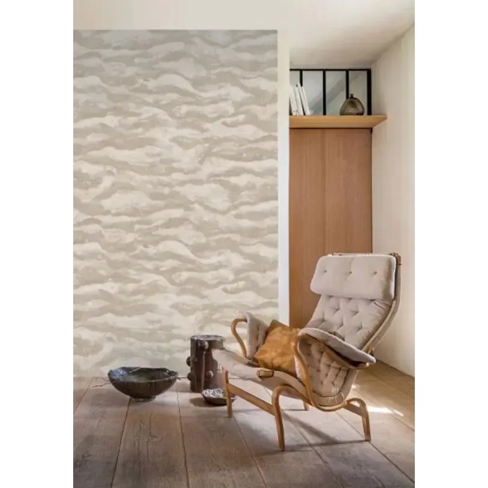 Casamance|Aquarell Tapete Meereslandschaft beige-gold|Orientalisch