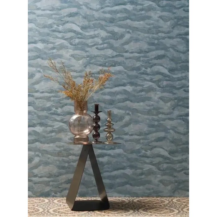 Casamance|Papel pintado paisaje marino acuarelado azul y dorado|Oriental