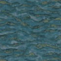 Casamance|Papel pintado paisaje marino acuarelado azul dorado|Oriental