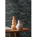 Casamance|Wallpaper watercolor seascape black grey and gold|Oriental