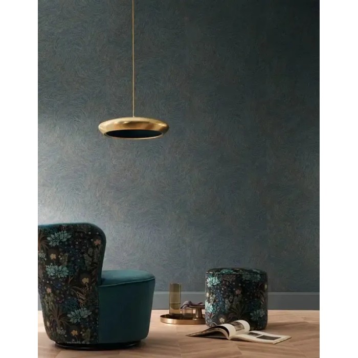 Casamance|Papier peint paysage marin aquarelle bleu et or|Contemporain