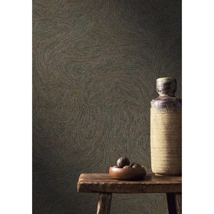 Casamance|Wallpaper watercolor seascape black and gold|Contemporary