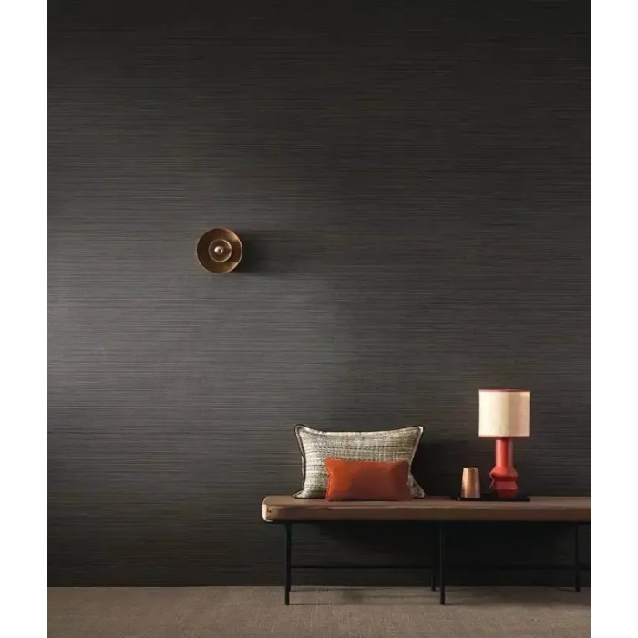 Casamance|Papier peint fibres naturelles raphia natte bleu et doré|Haut Gamme