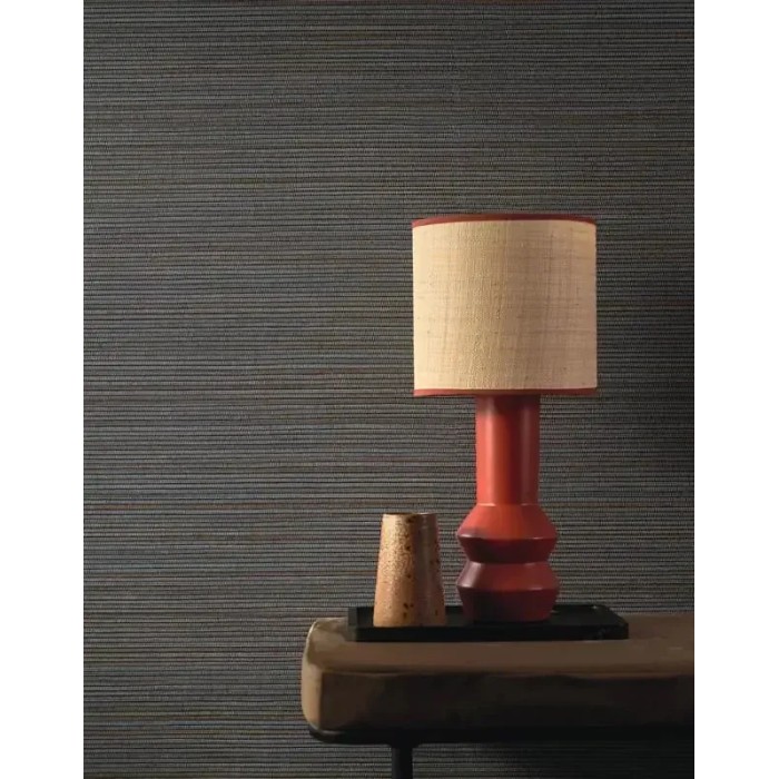 Casamance|Papel pintado fibras naturales rafia esterilla azul y dorado|Alta Gama