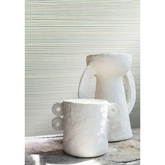 Casamance|Wallpaper natural fibers raffia mat green|Raffia Imitation