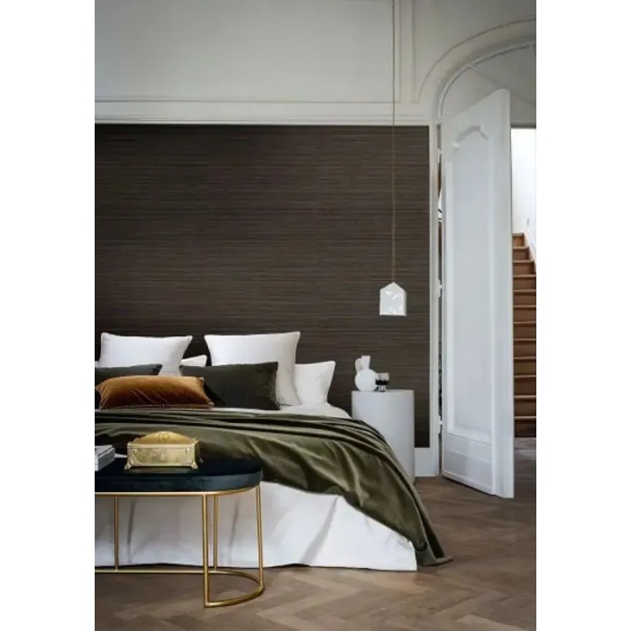 Casamance|Naturfaser Tapete Raffia-Matte aschbraun|Raffiaimitation